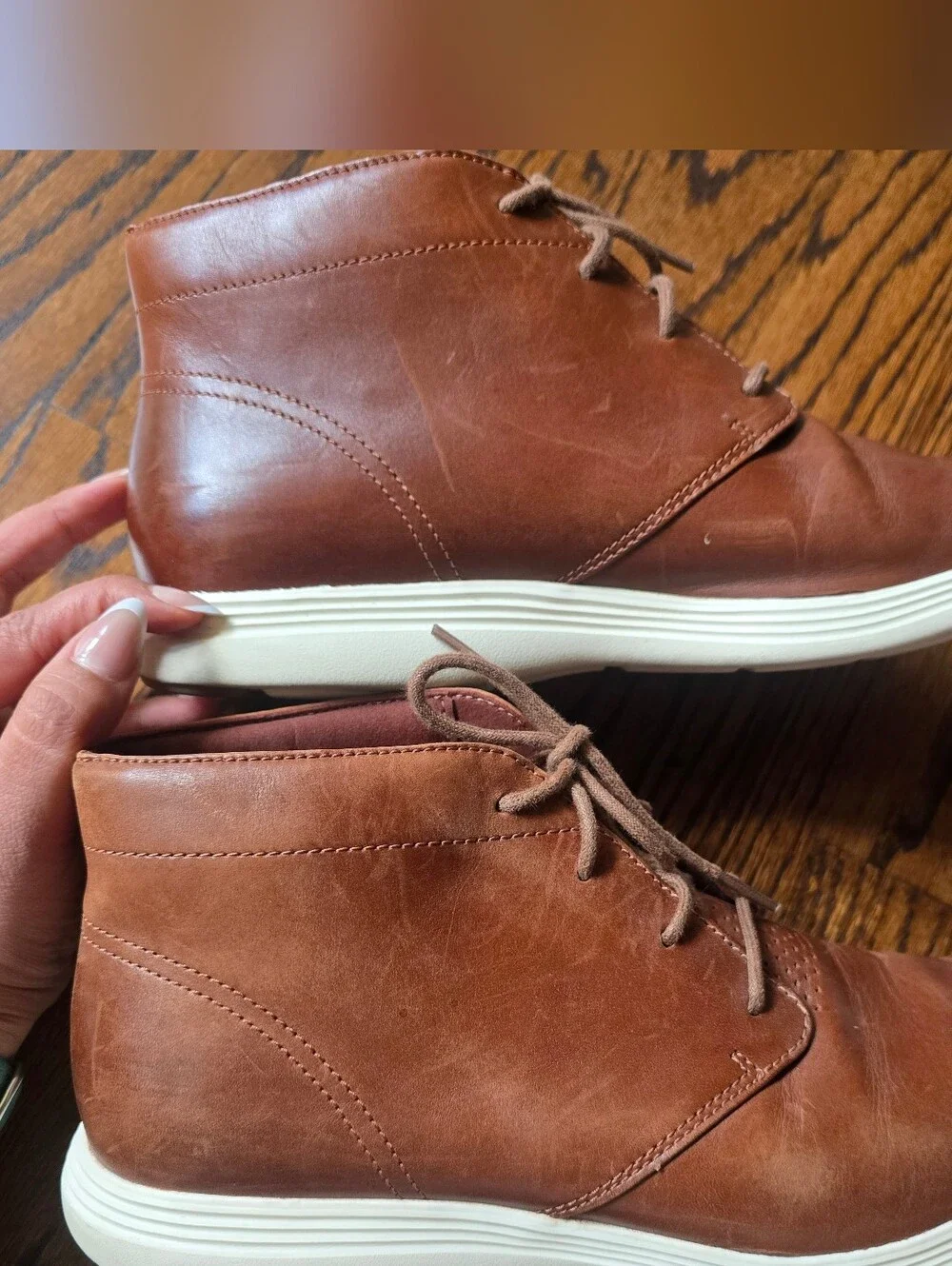 Cole Haan Grand Tour Chukka Boots Mens 10.5 Brown Leather Business Casual Modern